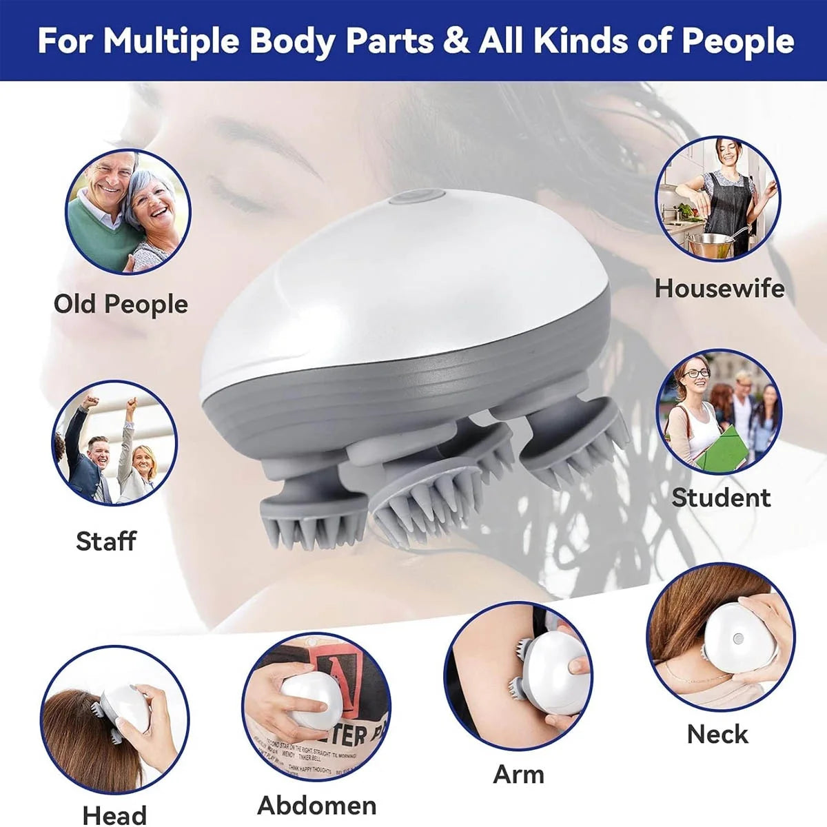 Electric Scalp Massager Electric Head Massager Rechargeable Scalp Massager
