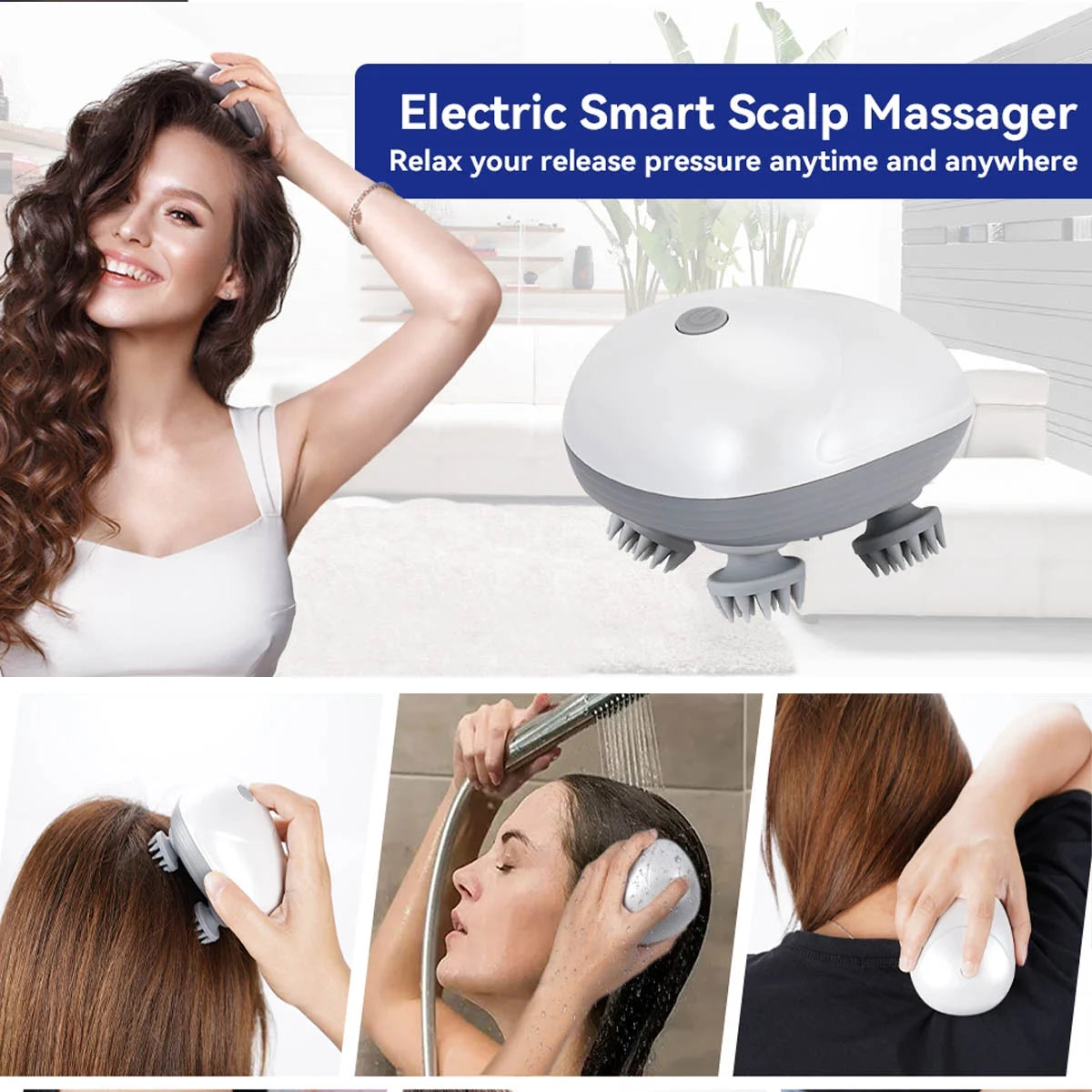 Electric Scalp Massager Electric Head Massager Rechargeable Scalp Massager
