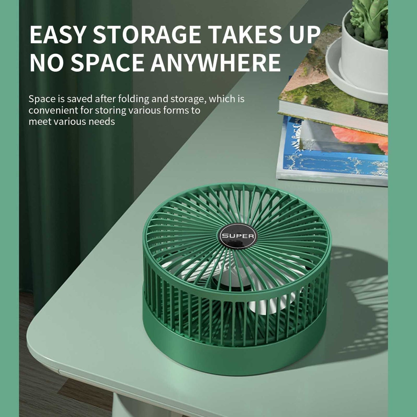 Rechargeable Telescopic Foldable Fan.