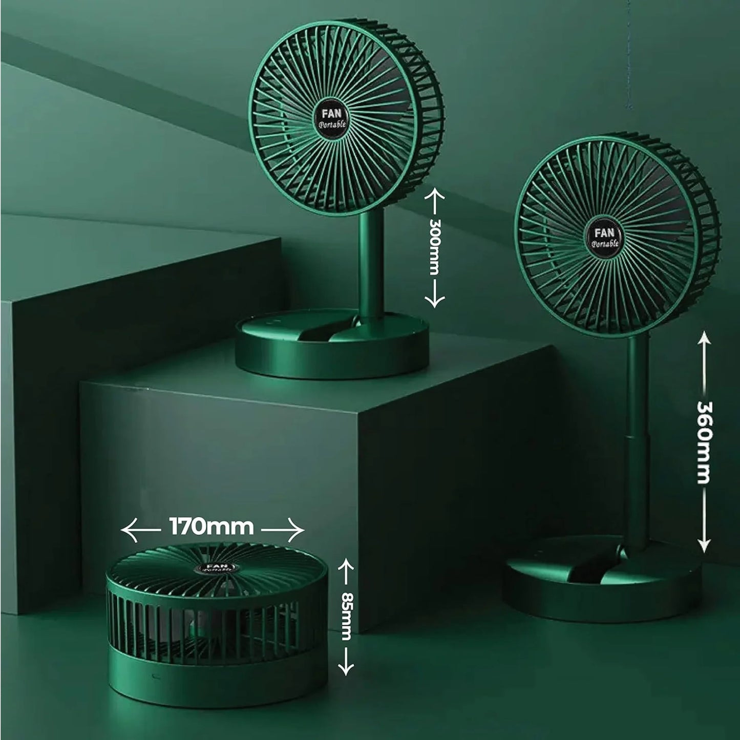 Rechargeable Telescopic Foldable Fan.