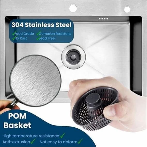 Stainless Steel 3 IN 1 KITCHEN SINK DRAIN STRAINER STOPPER